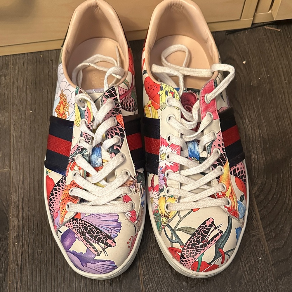 Rare Gucci Multicolor Floral unisex Sneakers